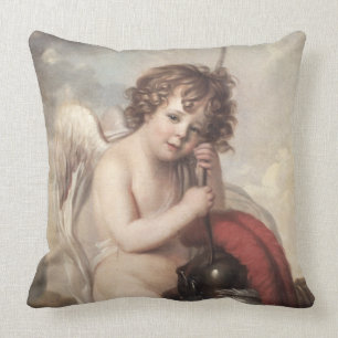 Portrait of Master Oswald Fawcett as Cupid (oil on Cushion