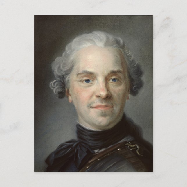 Portrait of Maurice, Comte de Saxe  1747 Postcard (Front)