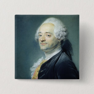 Portrait of Maurice Quentin de la Tour , 1750 15 Cm Square Badge