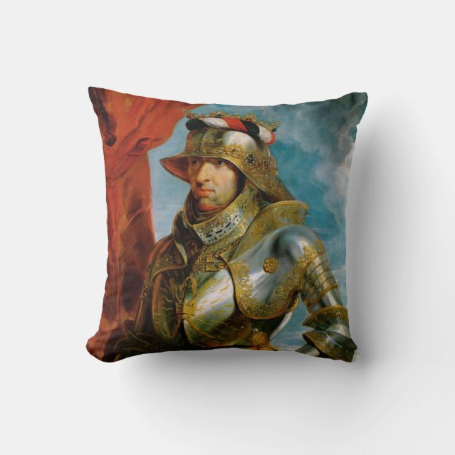 Portrait of Maximilian I Holy Roman Emperor Rubens Cushion (Front)