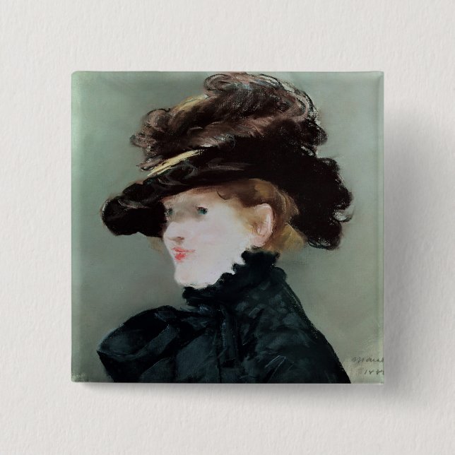Portrait of Mery Laurent  1882 15 Cm Square Badge (Front)