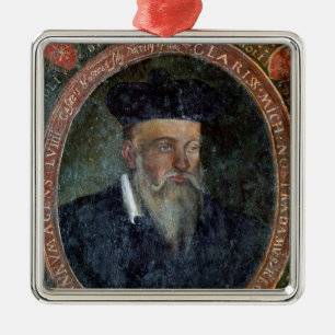 Portrait of Michel de Nostradame Metal Tree Decoration