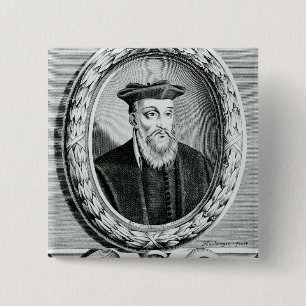 Portrait of Michel de Nostredame 15 Cm Square Badge