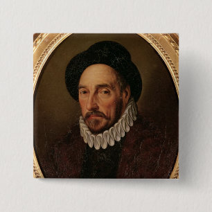 Portrait of Michel Eyquem de Montaigne 15 Cm Square Badge