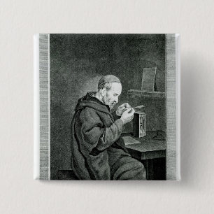 Portrait of Michel Nostradamus 15 Cm Square Badge
