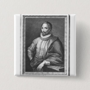 Portrait of Miguel de Cervantes Saavedra 15 Cm Square Badge