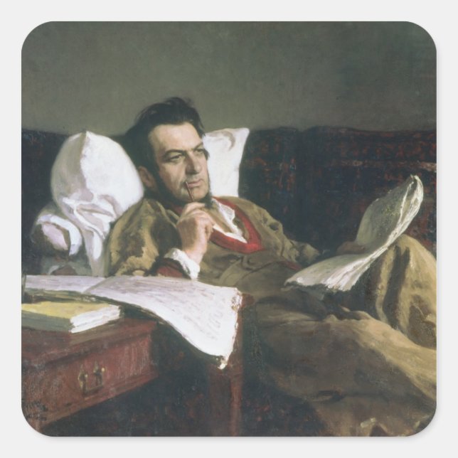 Portrait of Mikhail Glinka Square Sticker (Front)