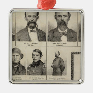 Portrait of Military Men, Minnesota Metal Tree Decoration