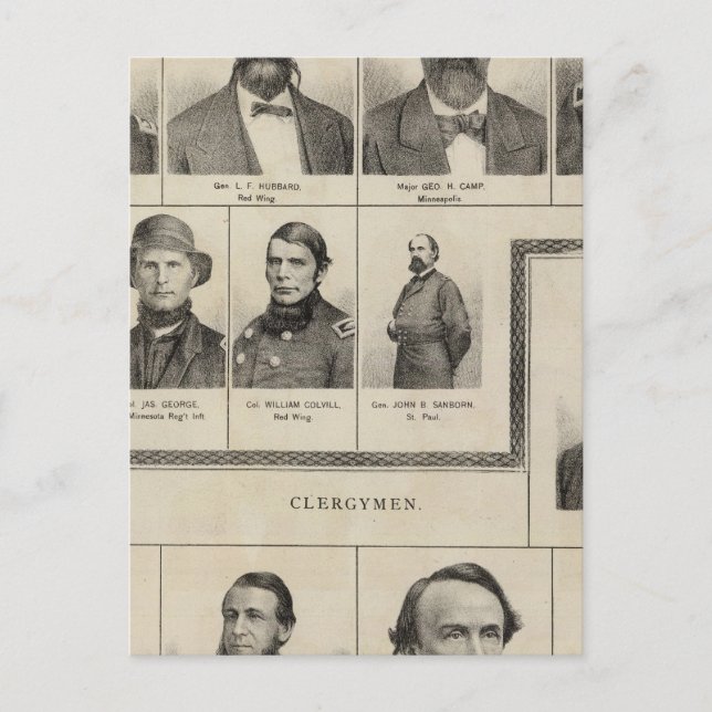 Portrait of Military Men, Minnesota Postcard (Front)
