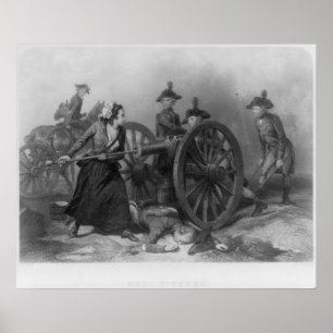 Portrait of Molly Pitcher loading a cannon Poster