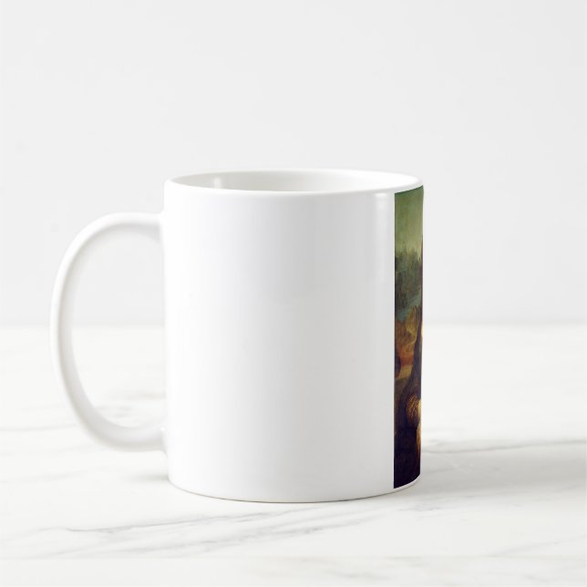 Portrait of Mona Lisa del Giocondo by Leonardo da  Coffee Mug (Left)