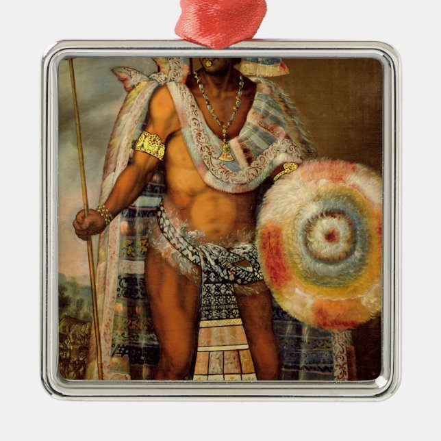 Portrait of Montezuma II Metal Tree Decoration (Front)