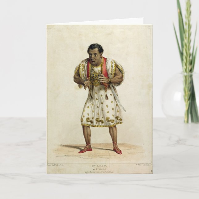 Portrait of Mr Edmund Kean  as Othello Card (Front)
