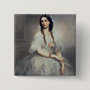 Portrait of Mrs C.W.Stoughton (d.1907), Three-quar 15 Cm Square Badge