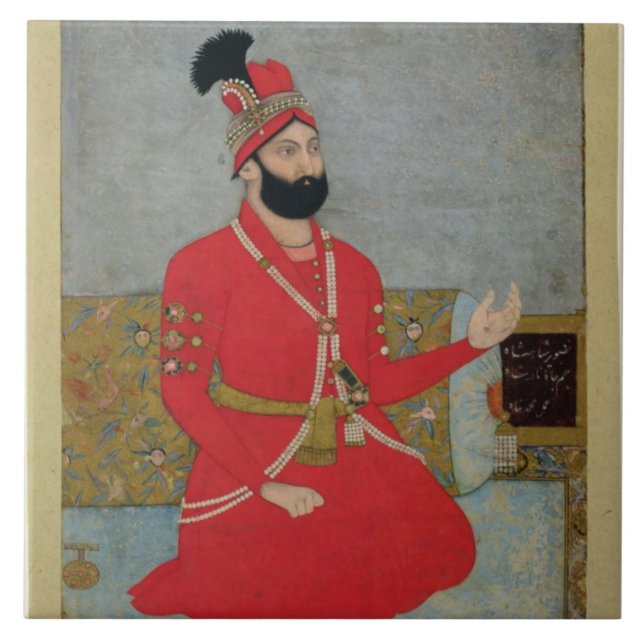 Portrait of Nadir Shah Afshar of Persia (1688-1747 Tile (Front)