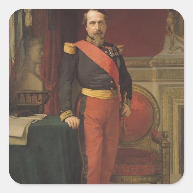 Portrait of Napoleon III  1862 Square Sticker (Front)