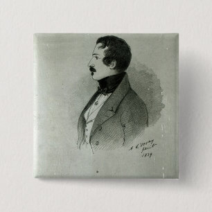 Portrait of Napoleon III as a young man, 1839 15 Cm Square Badge