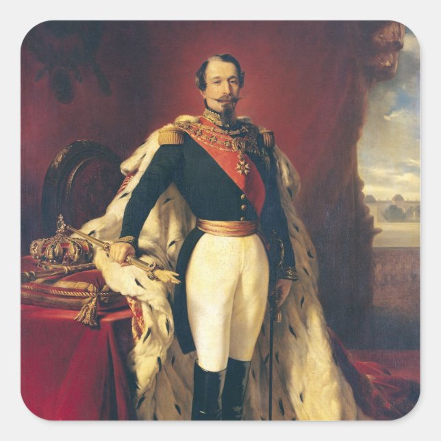 Portrait of Napoleon III  Emperor of France Square Sticker (Front)