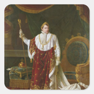 Portrait of Napoleon  in his Coronation Robes Square Sticker