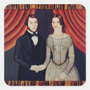 Portrait of Newly-weds Square Sticker