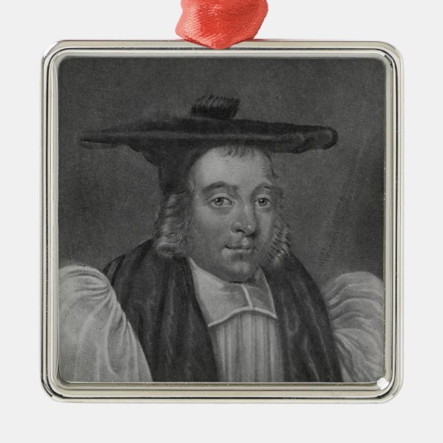 Portrait of Nicholas Monck Metal Tree Decoration (Front)