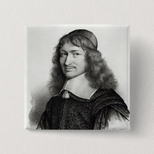 Portrait of Nicolas Fouquet  engraved by Maurin 15 Cm Square Badge
