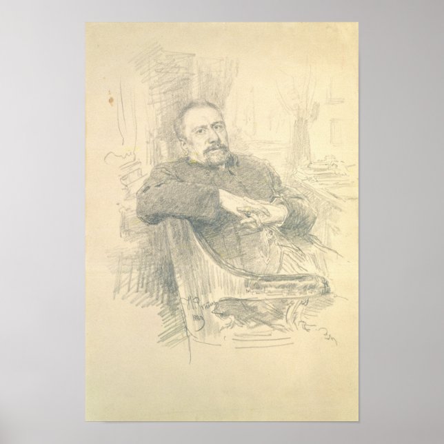 Portrait of Nikolaj Leskov , 1889 Poster (Front)