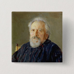 Portrait of Nikolay Leskov 15 Cm Square Badge