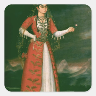 Portrait of Nino Eristavi, Iranian, 1829 Square Sticker