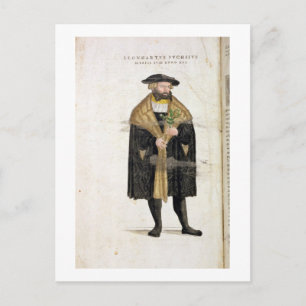 Portrait of of the author age 41, from 'De Histori Postcard