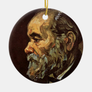 Portrait of Old Man with Beard by Vincent van Gogh Ceramic Tree Decoration