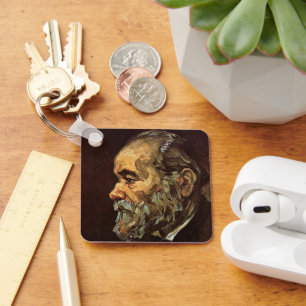 Portrait of Old Man with Beard by Vincent van Gogh Key Ring