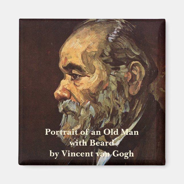 Portrait of Old Man with Beard by Vincent van Gogh Magnet (Front)