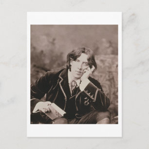 Portrait of Oscar Wilde (1854-1900), 1882 (b/w pho Postcard