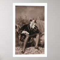 Portrait of Oscar Wilde (1854-1900), 1882 (b/w pho