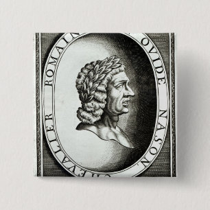Portrait of Ovid 15 Cm Square Badge