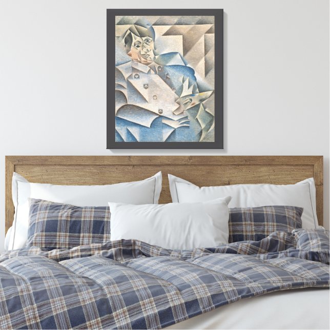 Portrait of Pablo Picasso by Juan Gris Canvas Print (Insitu(Bedroom))