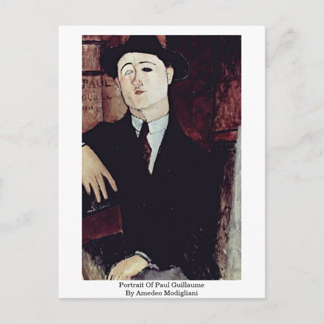 Portrait Of Paul Guillaume By Amedeo Modigliani Postcard (Front)
