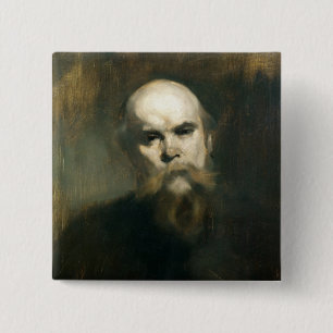 Portrait of Paul Verlaine 1890 15 Cm Square Badge