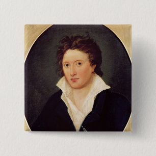 Portrait of Percy Bysshe Shelley, 1819 15 Cm Square Badge