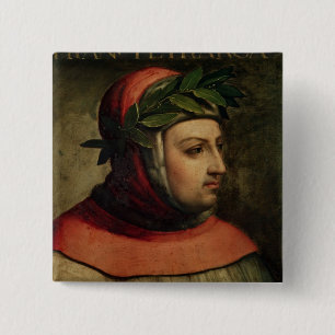 Portrait of Petrarch 15 Cm Square Badge