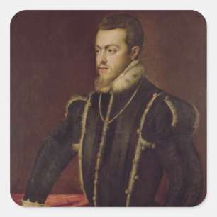 Portrait of Philip II of Spain Square Sticker