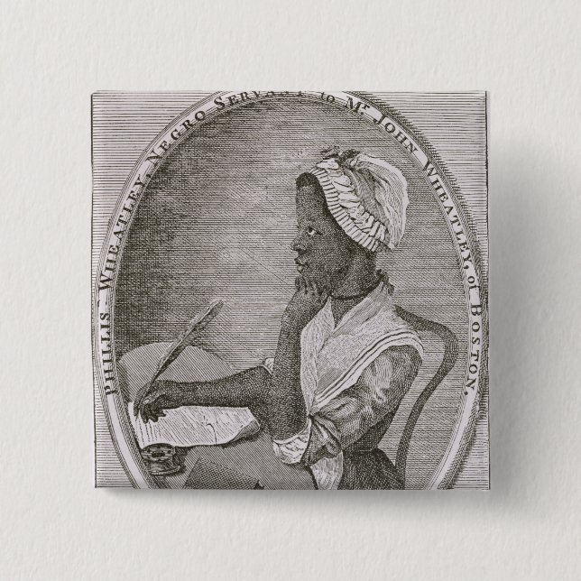 Portrait of Phillis Wheatley 15 Cm Square Badge (Front)