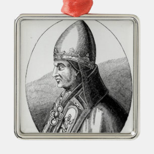 Portrait of Pope Gregory IX Metal Tree Decoration
