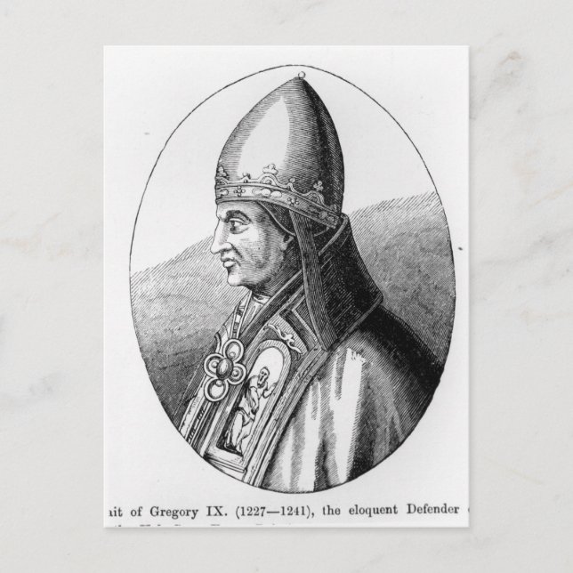Portrait of Pope Gregory IX Postcard (Front)