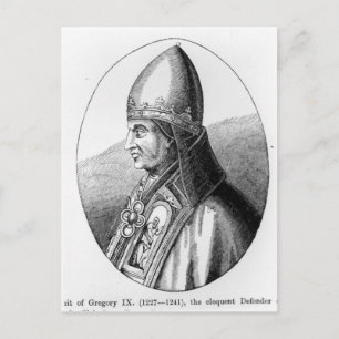 Portrait of Pope Gregory IX Postcard