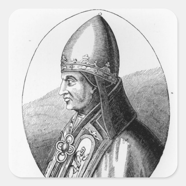 Portrait of Pope Gregory IX Square Sticker (Front)