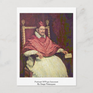 Portrait Of Pope Innocent By Diego Velazquez Postcard