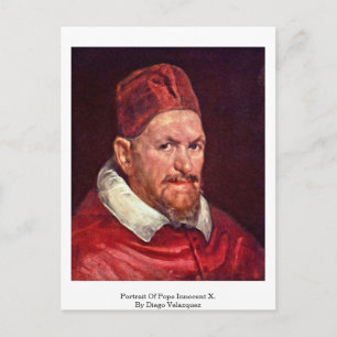 Portrait Of Pope Innocent X. By Diego Velazquez Postcard