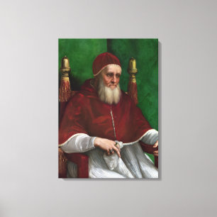 Portrait of Pope Julius II (by Raphael) Canvas Print